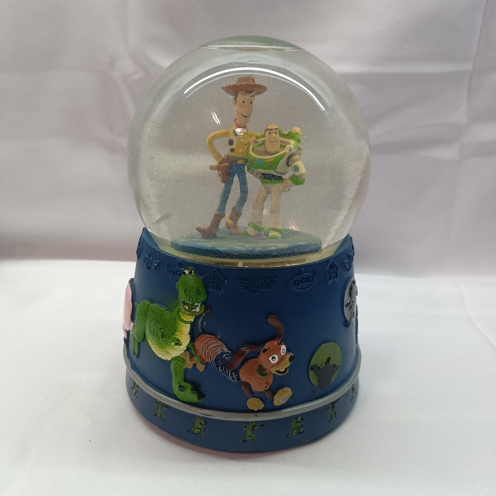 Rare Disney Pixar Toy Story Woody And Buzz Musical Snow Globe Tested Works 6"
